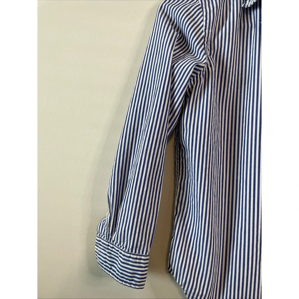 Ralph Lauren Polo Boys Size 7 Blue White Striped Button Down Shirt